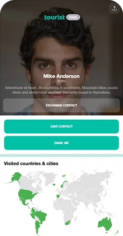 Tourist travel map on a phone