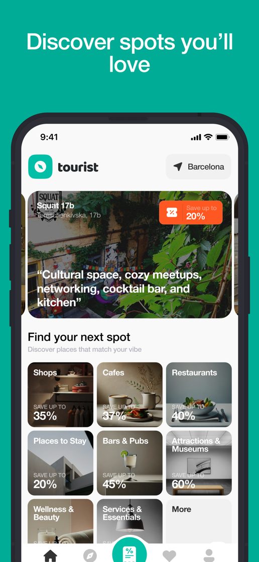 Capture d'écran de l'application Tourist 1